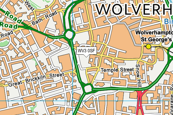 WV3 0SF map - OS VectorMap District (Ordnance Survey)