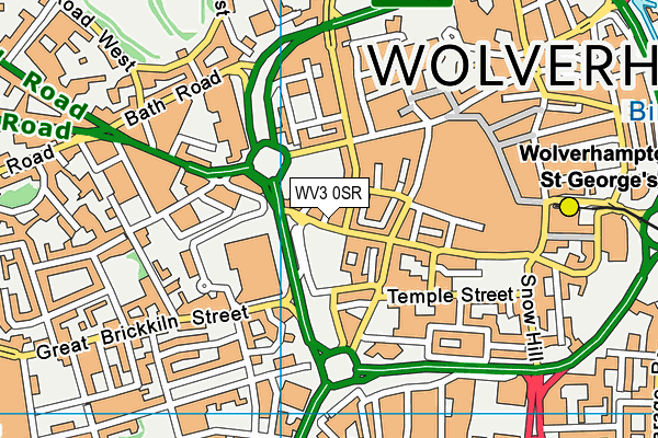 WV3 0SR map - OS VectorMap District (Ordnance Survey)