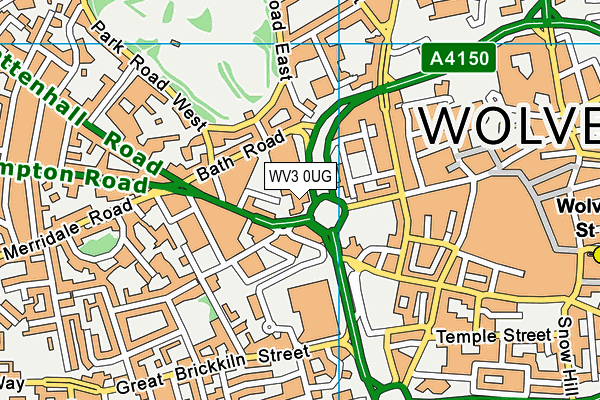 WV3 0UG map - OS VectorMap District (Ordnance Survey)