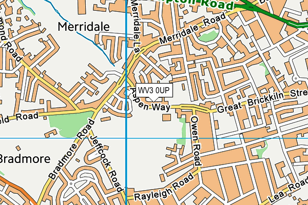 Merridale Primary School map (WV3 0UP) - OS VectorMap District (Ordnance Survey)