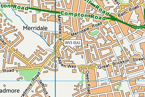 WV3 0UU map - OS VectorMap District (Ordnance Survey)