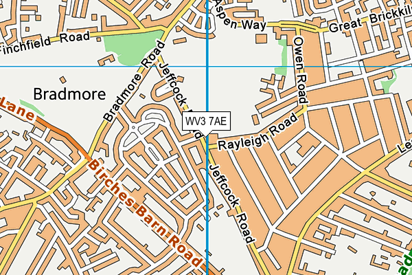 WV3 7AE map - OS VectorMap District (Ordnance Survey)