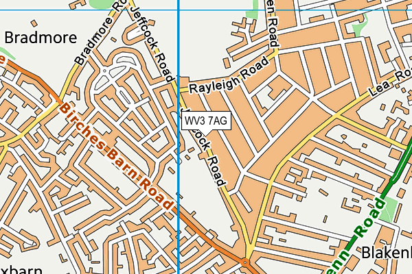 WV3 7AG map - OS VectorMap District (Ordnance Survey)
