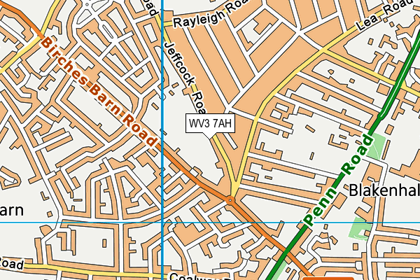 WV3 7AH map - OS VectorMap District (Ordnance Survey)