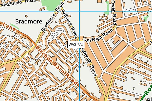 WV3 7AJ map - OS VectorMap District (Ordnance Survey)