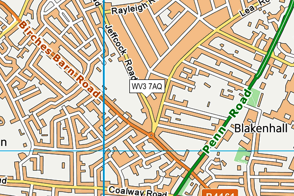 WV3 7AQ map - OS VectorMap District (Ordnance Survey)