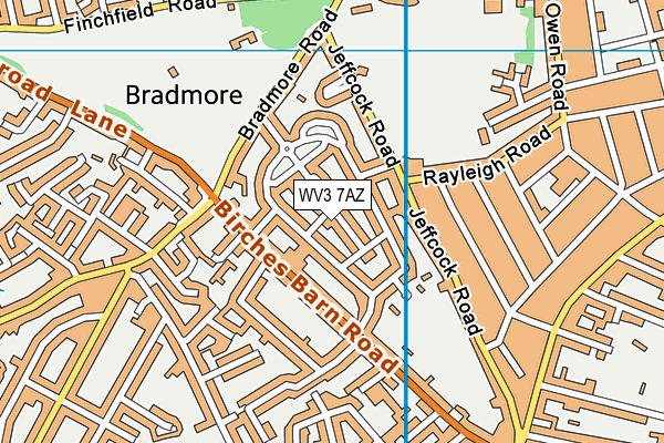 WV3 7AZ map - OS VectorMap District (Ordnance Survey)