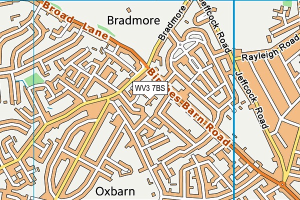 WV3 7BS map - OS VectorMap District (Ordnance Survey)