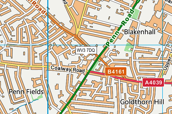 WV3 7DQ map - OS VectorMap District (Ordnance Survey)