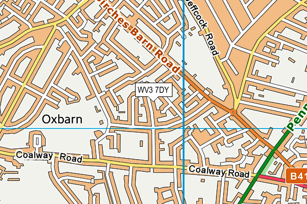 WV3 7DY map - OS VectorMap District (Ordnance Survey)