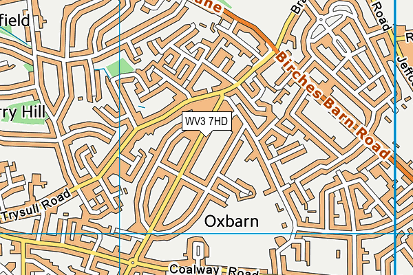 WV3 7HD map - OS VectorMap District (Ordnance Survey)