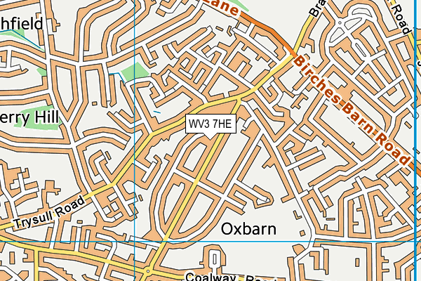 WV3 7HE map - OS VectorMap District (Ordnance Survey)