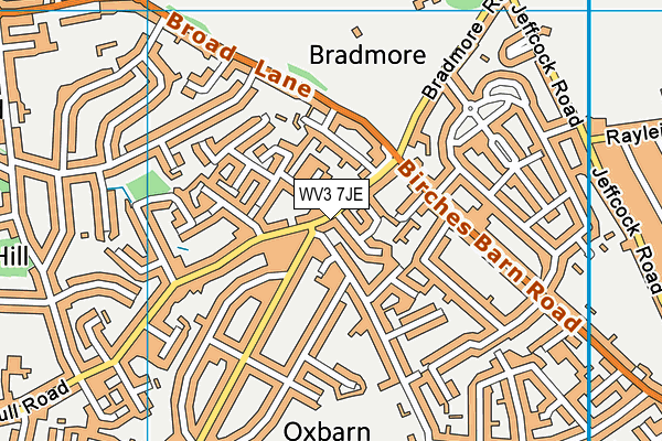 WV3 7JE map - OS VectorMap District (Ordnance Survey)