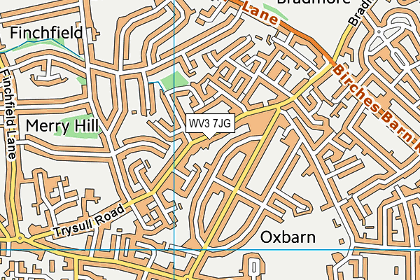 WV3 7JG map - OS VectorMap District (Ordnance Survey)