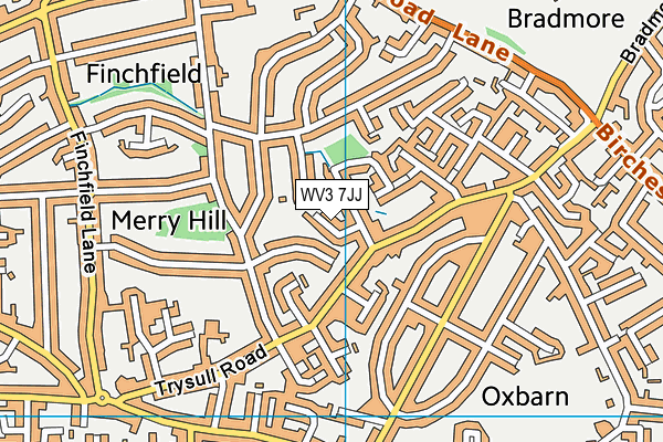 WV3 7JJ map - OS VectorMap District (Ordnance Survey)