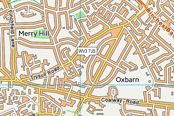 WV3 7JS map - OS VectorMap District (Ordnance Survey)