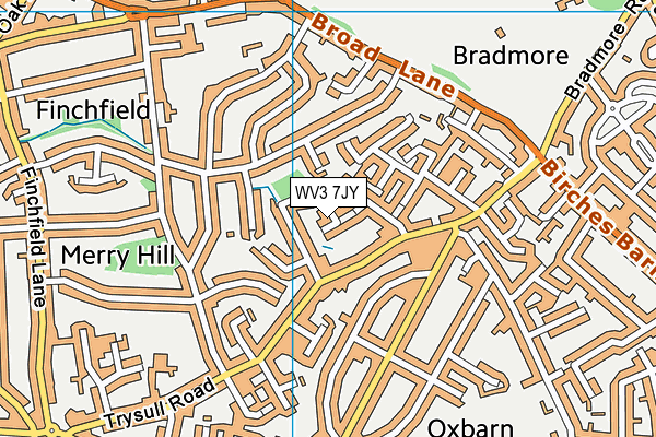 WV3 7JY map - OS VectorMap District (Ordnance Survey)