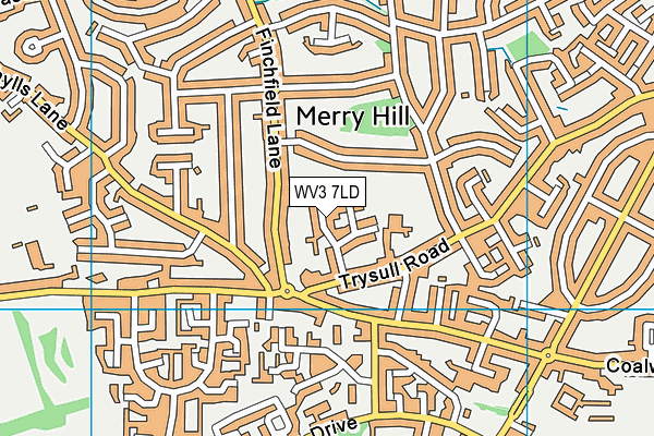 WV3 7LD map - OS VectorMap District (Ordnance Survey)