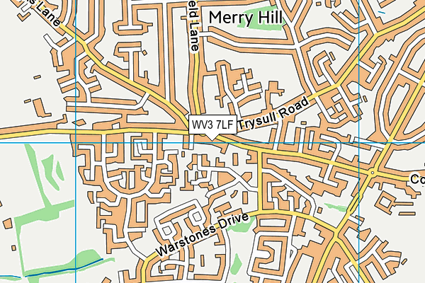 WV3 7LF map - OS VectorMap District (Ordnance Survey)
