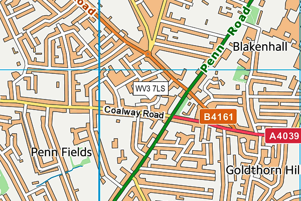 WV3 7LS map - OS VectorMap District (Ordnance Survey)