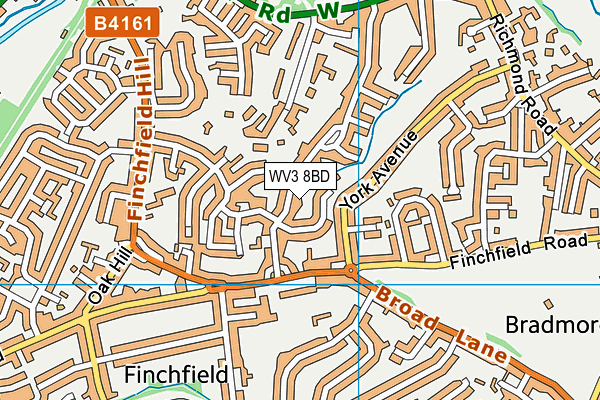 WV3 8BD map - OS VectorMap District (Ordnance Survey)