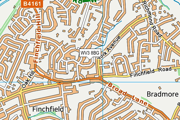 WV3 8BG map - OS VectorMap District (Ordnance Survey)