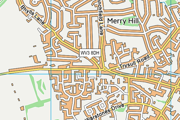 WV3 8DH map - OS VectorMap District (Ordnance Survey)