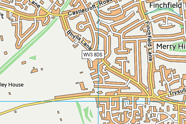 WV3 8DS map - OS VectorMap District (Ordnance Survey)