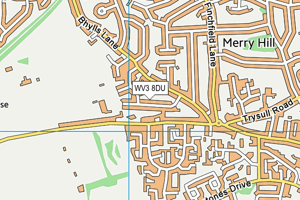 WV3 8DU map - OS VectorMap District (Ordnance Survey)