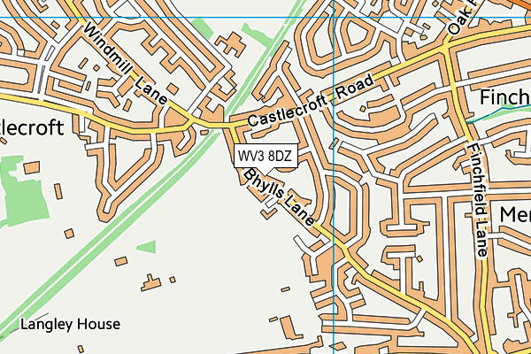 WV3 8DZ map - OS VectorMap District (Ordnance Survey)