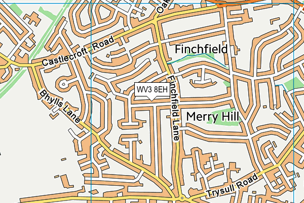 WV3 8EH map - OS VectorMap District (Ordnance Survey)