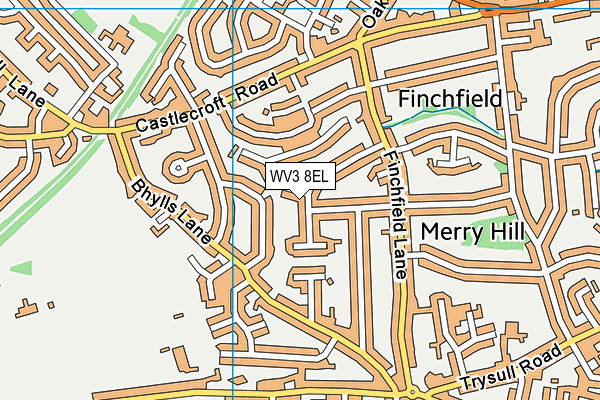 WV3 8EL map - OS VectorMap District (Ordnance Survey)