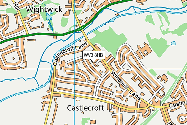WV3 8HB map - OS VectorMap District (Ordnance Survey)