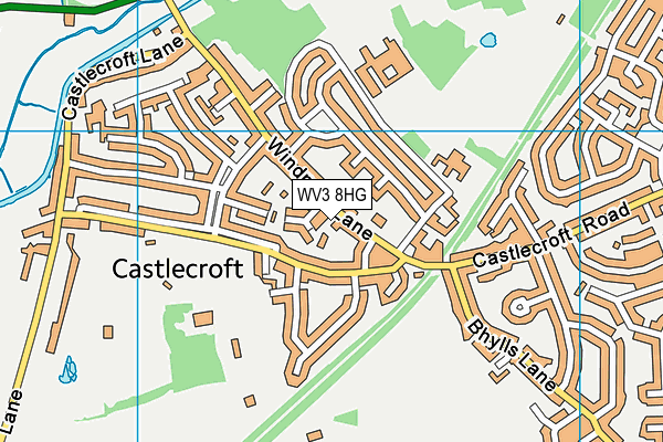 WV3 8HG map - OS VectorMap District (Ordnance Survey)