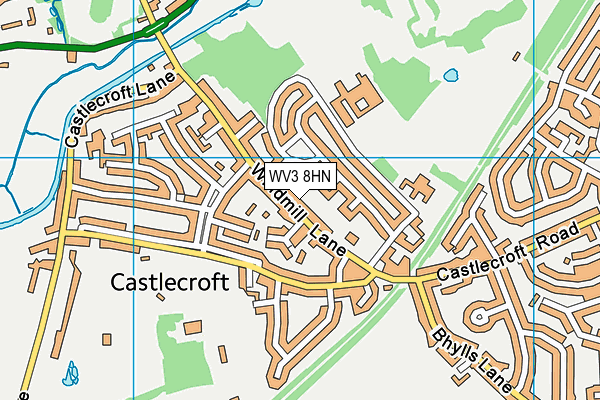 WV3 8HN map - OS VectorMap District (Ordnance Survey)