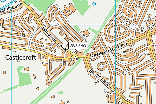WV3 8HQ map - OS VectorMap District (Ordnance Survey)