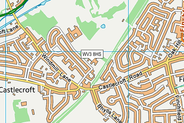 Castlecroft Primary School map (WV3 8HS) - OS VectorMap District (Ordnance Survey)