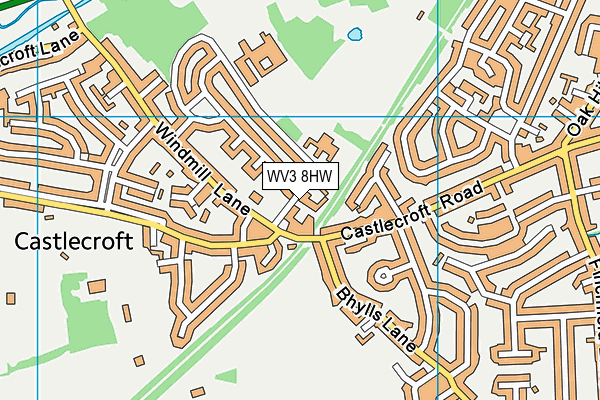 WV3 8HW map - OS VectorMap District (Ordnance Survey)