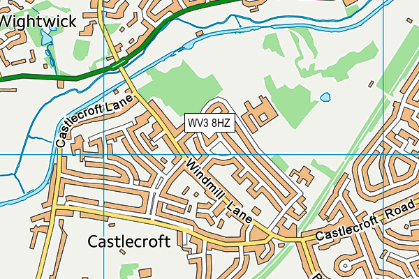 WV3 8HZ map - OS VectorMap District (Ordnance Survey)