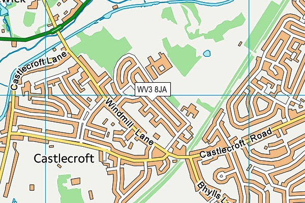 WV3 8JA map - OS VectorMap District (Ordnance Survey)