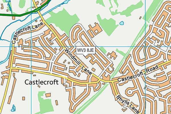 WV3 8JE map - OS VectorMap District (Ordnance Survey)