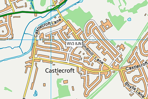 WV3 8JN map - OS VectorMap District (Ordnance Survey)