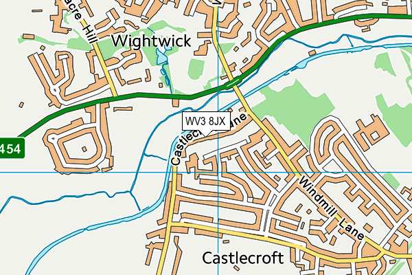 WV3 8JX map - OS VectorMap District (Ordnance Survey)