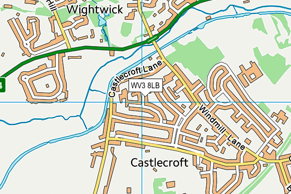 WV3 8LB map - OS VectorMap District (Ordnance Survey)