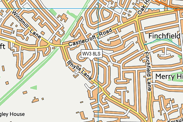 WV3 8LS map - OS VectorMap District (Ordnance Survey)
