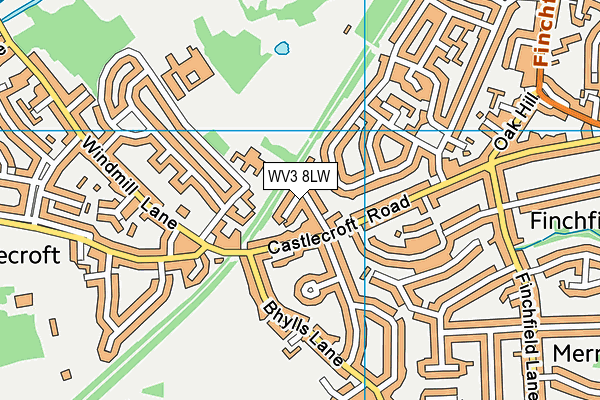 WV3 8LW map - OS VectorMap District (Ordnance Survey)