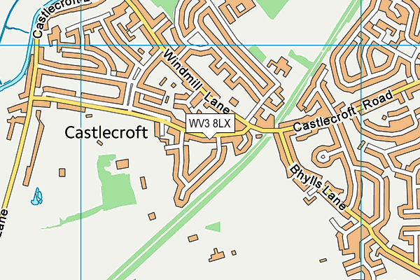 WV3 8LX map - OS VectorMap District (Ordnance Survey)