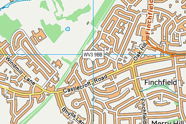 WV3 9BB map - OS VectorMap District (Ordnance Survey)