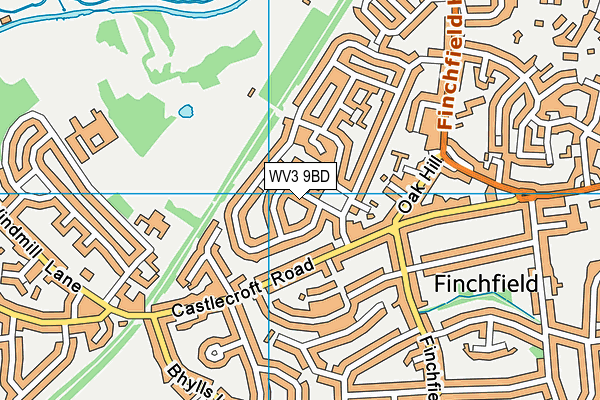 WV3 9BD map - OS VectorMap District (Ordnance Survey)