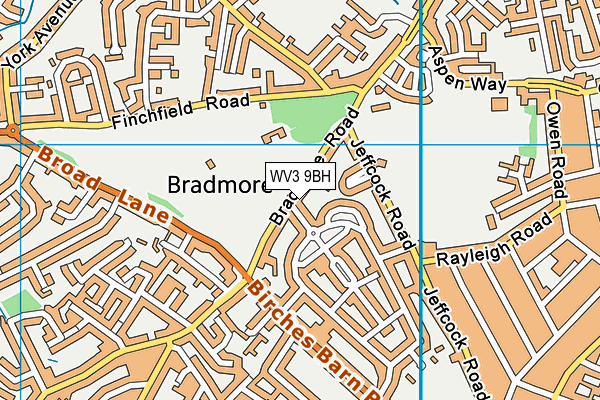 Bantock Park map (WV3 9BH) - OS VectorMap District (Ordnance Survey)